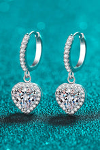 Load image into Gallery viewer, 2 Carat Moissanite Heart-Shaped Drop Earrings
