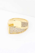 Load image into Gallery viewer, Cubic Zirconia Gold-Plated Asymmetrical Ring
