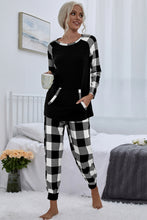 Load image into Gallery viewer, Buffalo Plaid Long Sleeve Loungewear Set
