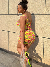 Load image into Gallery viewer, Floral Cutout Ruched One-Shoulder Mini Dress
