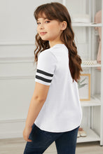 Load image into Gallery viewer, Girls Striped V-Neck Tee Shirt
