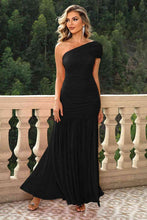 Load image into Gallery viewer, One-Shoulder Ruched Maxi Dress
