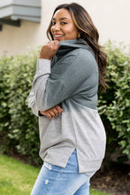 Load image into Gallery viewer, Plus Size Gradient Side Slit Drawstring Hoodie
