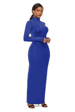 Load image into Gallery viewer, Mock Neck Long Sleeve Maxi Slim Dress
