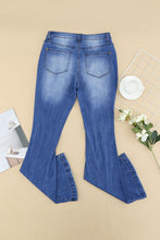 Load image into Gallery viewer, Distressed Flare Leg Jeans with Pockets
