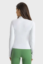 Load image into Gallery viewer, Half Zip Thumbhole Sleeve Sports Top
