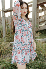 Load image into Gallery viewer, Floral Puff Sleeve Tiered Mini Dress
