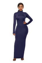 Load image into Gallery viewer, Mock Neck Long Sleeve Maxi Slim Dress
