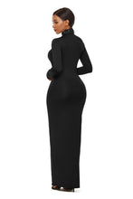 Load image into Gallery viewer, Mock Neck Long Sleeve Maxi Slim Dress
