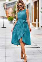 Load image into Gallery viewer, Swiss Dot Tie Belt Sleeveless Dress
