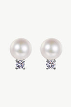 Load image into Gallery viewer, Moissanite Pearl Stud Earrings
