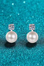 Load image into Gallery viewer, Moissanite Pearl Stud Earrings
