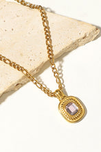 Load image into Gallery viewer, 18K Gold Plated Inlaid Rhinestone Pendant Necklace
