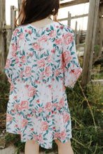 Load image into Gallery viewer, Floral Puff Sleeve Tiered Mini Dress
