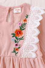 Load image into Gallery viewer, Girls Embroidered Lace Trim Dress
