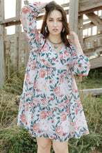 Load image into Gallery viewer, Floral Puff Sleeve Tiered Mini Dress
