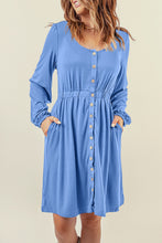 Load image into Gallery viewer, Button Down Long Sleeve Dress with Pockets
