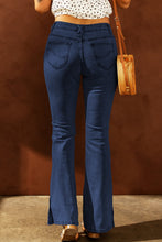 Load image into Gallery viewer, Side Slit Distressed Flare Jeans
