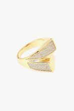 Load image into Gallery viewer, Cubic Zirconia Gold-Plated Asymmetrical Ring
