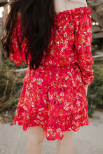 Load image into Gallery viewer, Floral Frill Trim Off-Shoulder Layered Dress
