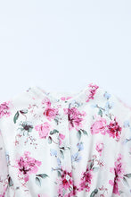 Load image into Gallery viewer, Floral Buttoned Puff Sleeve Tiered Dress
