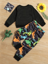 Load image into Gallery viewer, Boys Dinosaur Graphic Sweatshirt and Pants Set
