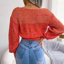 Load image into Gallery viewer, Heathered Surplice Cropped Sweater

