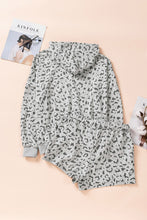 Load image into Gallery viewer, Animal Print Drawstring Detail Hoodie and Shorts Lounge Set
