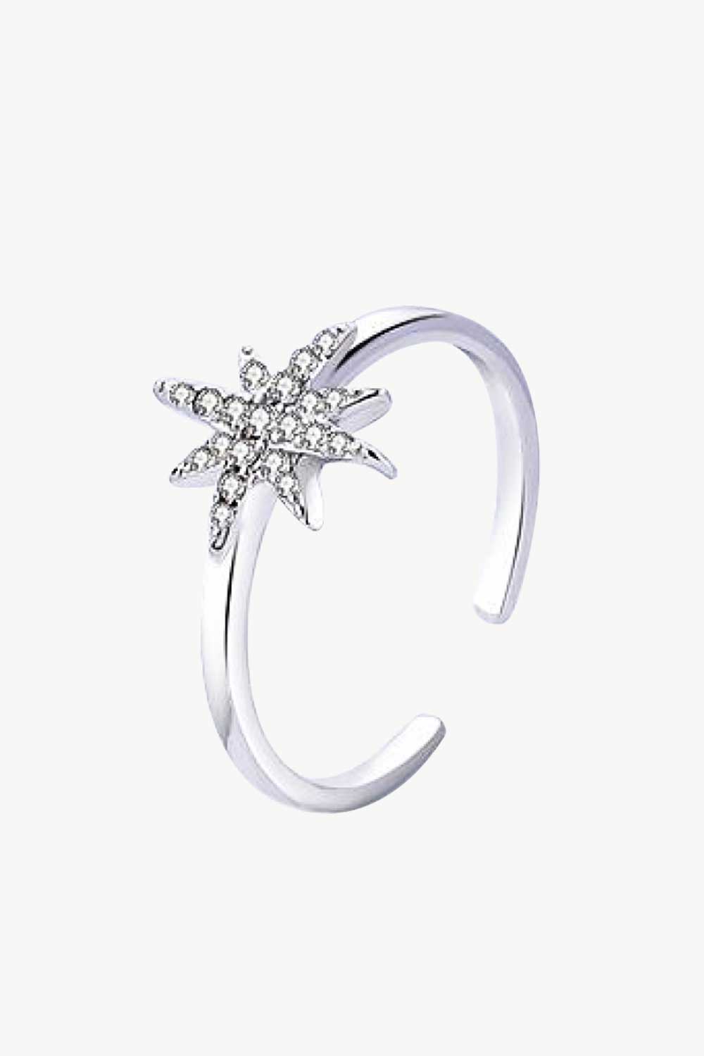 Cubic Zirconia Star Open Ring