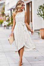 Load image into Gallery viewer, Swiss Dot Tie Belt Sleeveless Dress
