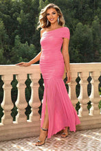 Load image into Gallery viewer, One-Shoulder Ruched Maxi Dress
